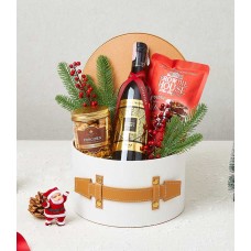Deluxe Holiday Snacks With Wine Gift Box