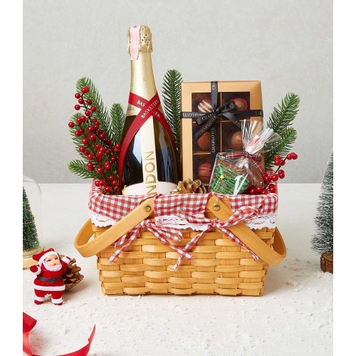 Festive Wine and Sweets Collection Basket