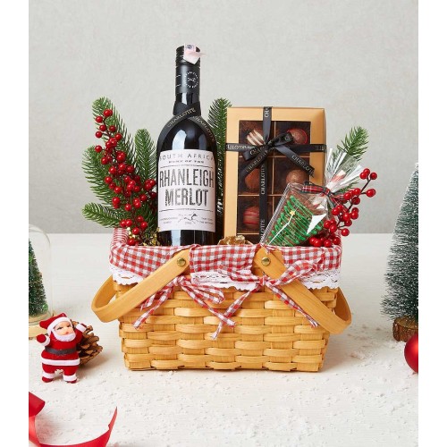 Chocolate & Wine Yuletide Basket