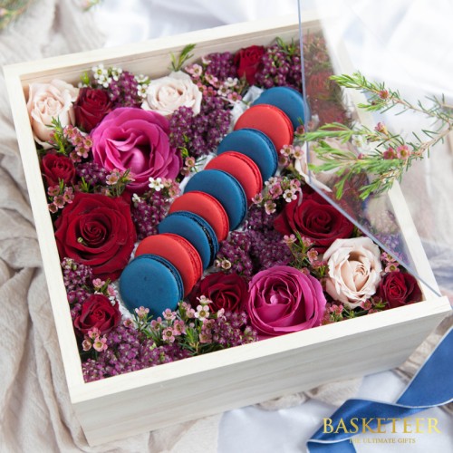 Macarons With Blushing Beauty Flowers