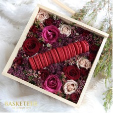 Macarons With Red Roses Of Love