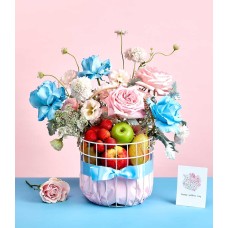 Fruit & Fresh Flowers Gift