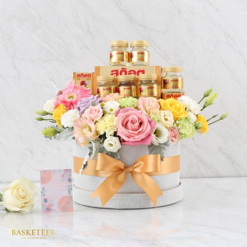 Scotch With Bright Flowers Gift Box
