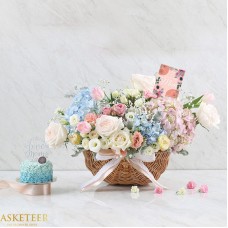 Combo Set (Fresh Flowers Basket And Cake)
