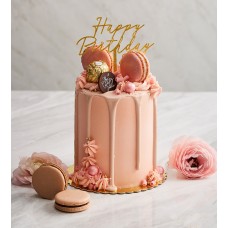 Mini cake pink nude frosting nude drips macaron chocolate sweet