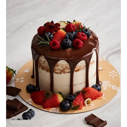 Mini cake semi-naked frosting milk chocolate