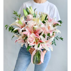 Pink Lily In Vase