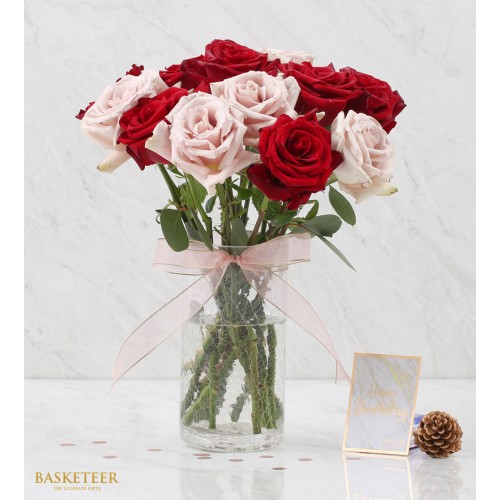 Passionate Red Roses In Vase