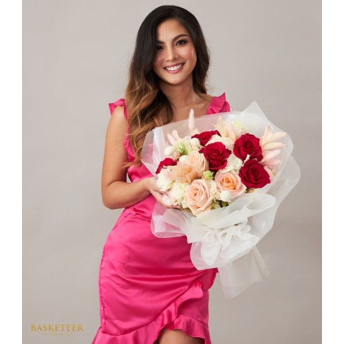Romantic Breeze Shimmer Roses Bouquet