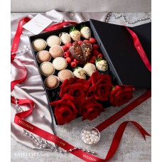 Valentine's Red Explorer Roses With Chocolate Box Set