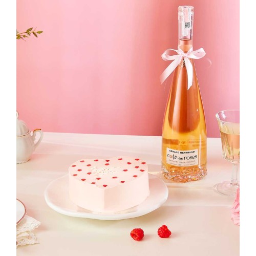 Heartfelt Wine Cake Gift Set