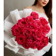 Pink Floyd Roses Bouquet (Medium(15 Stem of Maine Roses))