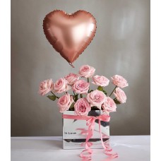 Pink Rose Surprise Balloon Bundle