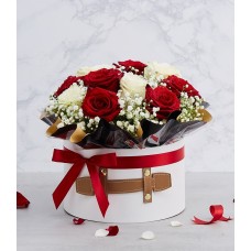 White & Red Flowers Gift Box