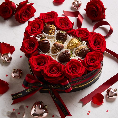 Chocolate Covered Strawberry & Flower