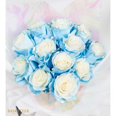 Joyful Love Shinny Blue Painted Roses Bouquet