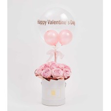 Sweet Pink Roses & Balloons Surprise