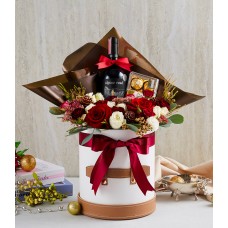 Wine & Chocolate Bliss with Blooms in a Box