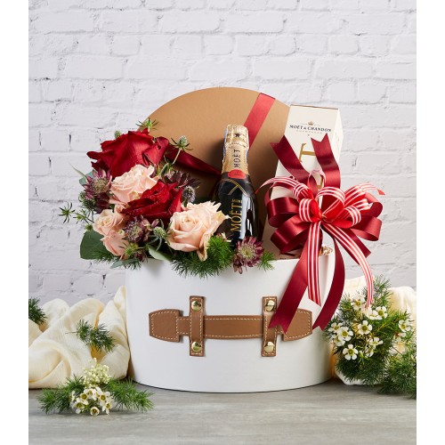 Champagne and Flowers Gift Box