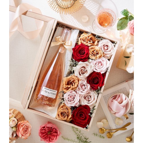 Rose Wine & Romantic Roses Box Set