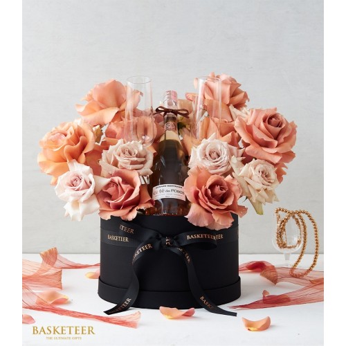Stylish Onyx Floral & Wine Valentine's Day