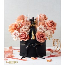 Black Elegance with Peachy Delight Valentine's Day