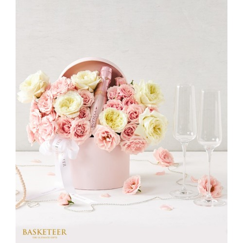 Sweet Pink Roses Wine Box