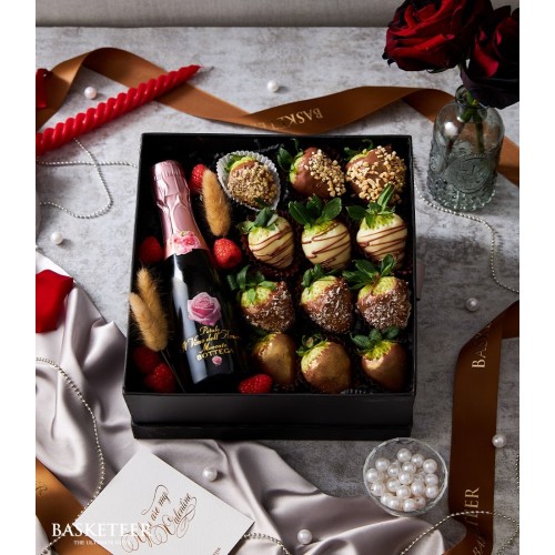 Sophisticated Wine & Strawberry Gift Box