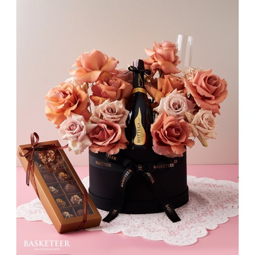 Floral Champagne Chocolate-Covered Gift