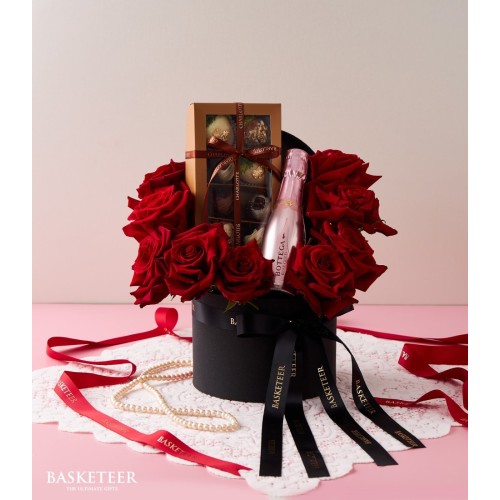 Red Roses Wine Gift Box
