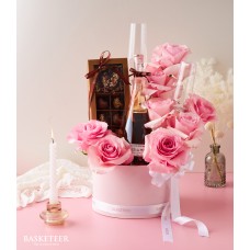 Wine and Pink Roses Magic for Valentineâ€™s Day