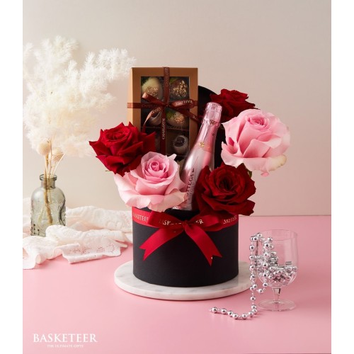 Luxurious Rose & Wine Collection Box