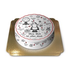 Sheepworld - Without you everything is stupid cake (Large ((36 cm)25 servings))