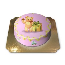 Pink teddy bear cake (Large (25 Serving))
