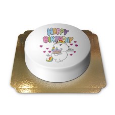 Chubby unicorn birthday cake (Small (6 Servings))