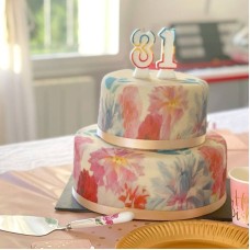 2 tier deluxe flower cake