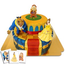 Beauty Belle and the Beast on 2 Tier Palace Hall Cake