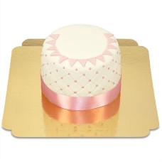 Happy Birthday Deluxe Cake - PINK - Double Height (Medium (24 Servings))