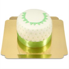 Happy Birthday Deluxe Cake - GREEN - Double Height (Small (12 Servings))