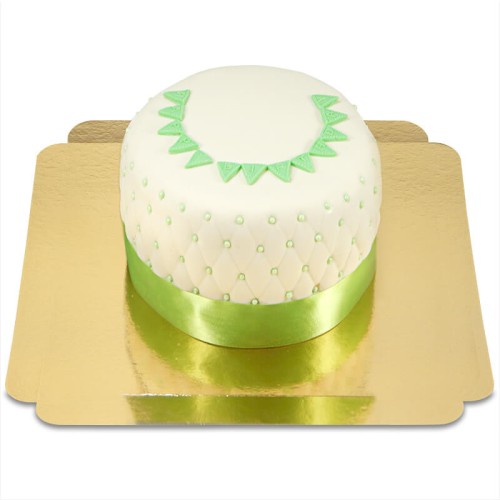 Happy Birthday Deluxe Cake - GREEN - Double Height (Small (12 Servings))