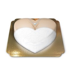 wedding dress cake in heart shape (Large (34 × 31 cm(20 Shares)))
