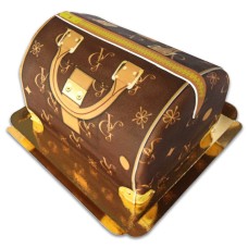 Handbag cake VG, brown with beige details