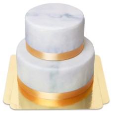 2 Tier Deluxe Marble Pattern Cake