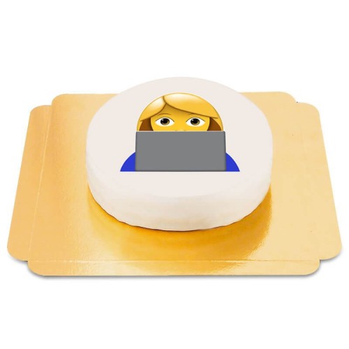 Girl on PC Emoji Cake (Small (6 Servings))