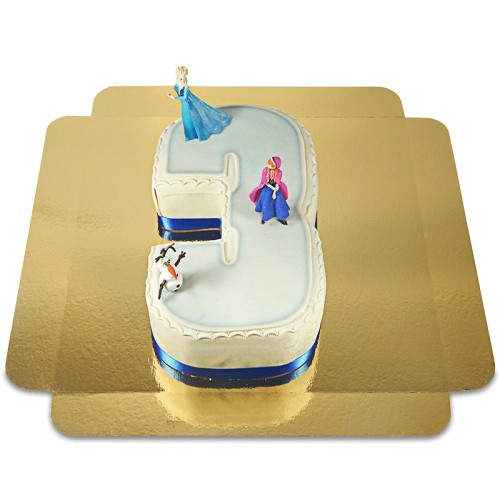 Ice Queen, Anna & Olaf on number 3 cake