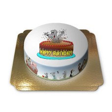 Birthday cake with cartoon mouse (Large (25 Serving))