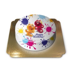 Gelini cake - Happy Birthday splashes of color (Small (6 Servings))