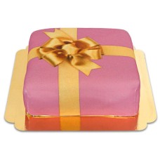 pink gift cake