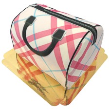 Purse cake with pattern, pink
