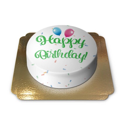 Happy Birthday Cake GREEN (Small (6 Servings))